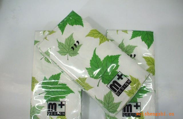 彩色紙巾，個性圖案紙巾，印花紙巾（綠色樹葉）