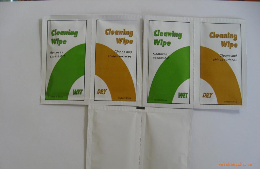 中性英文獨立包裝數碼鏡頭清潔濕巾（干/濕套裝無紡布）