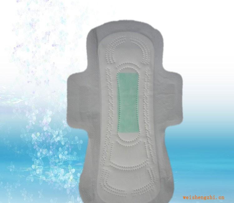 批發代理衛生巾泉州衛生巾廠家生產加工290MM夜用網面印藍衛生巾